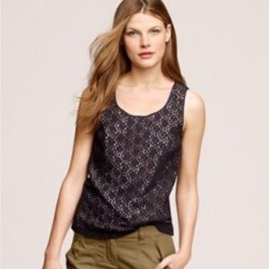 J. Crew Leslie Lace Lined Side Zipper Sleeveless Top Size 8
